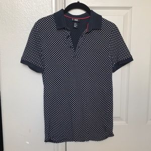 H&M Navy Polka Dot Collared